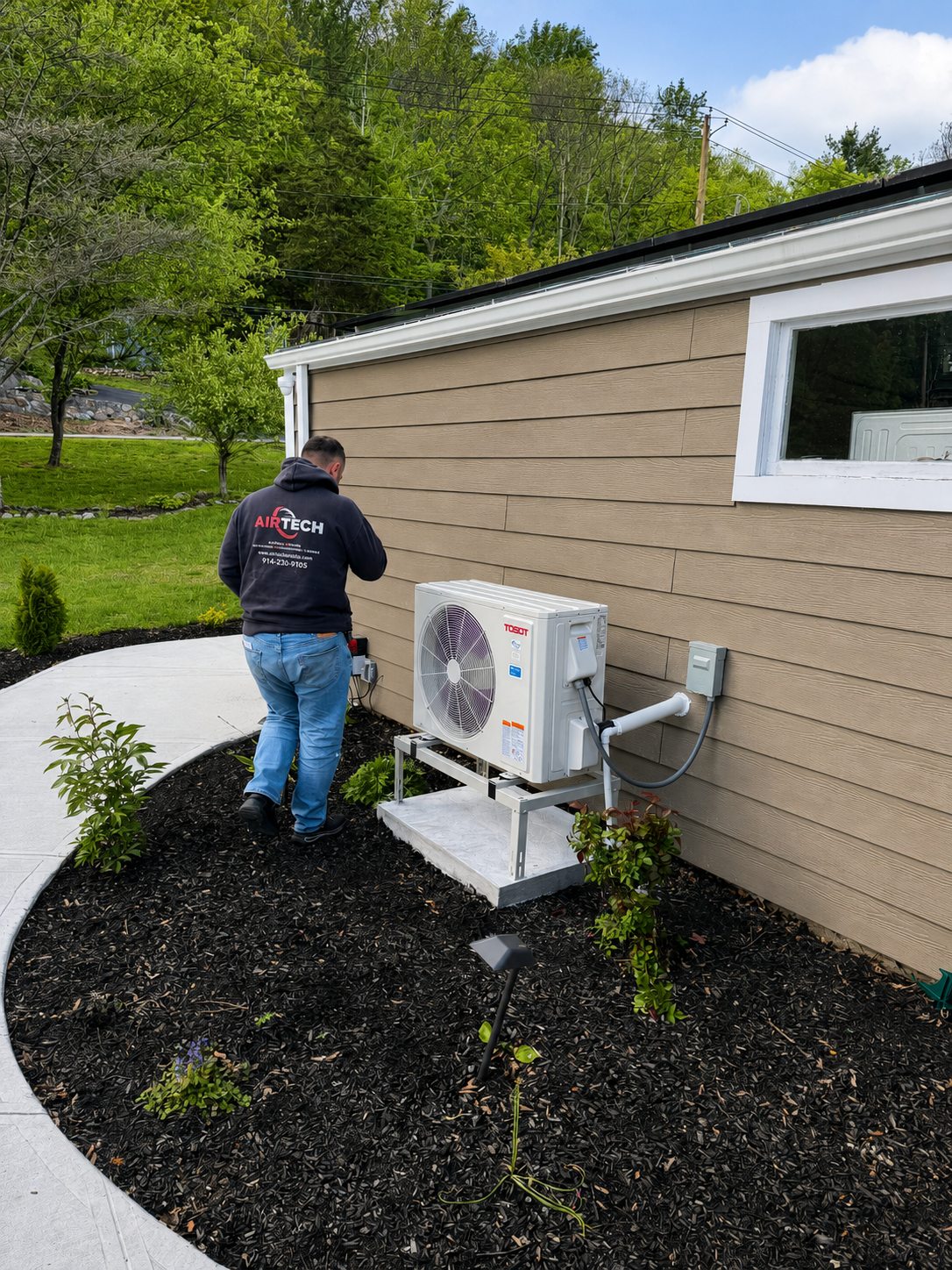 AD Air Technical technician servicing outdoor mini split